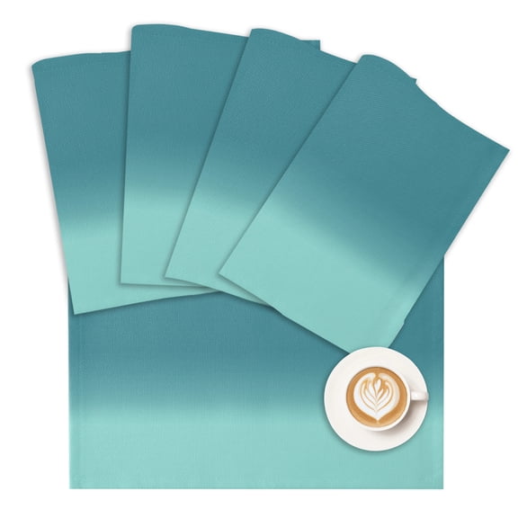 Placemat Teal Turquoise Blue Placemats for Dining Table Gradient Gradual Color Washable Table Mats for Party Kitchen Dining Decoration