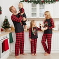 thumbnail image 4 of Christmas Pajamas for Family Long Sleeve Print Tops Plaid Pants Set Sleepwear, 4 of 7