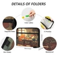 thumbnail image 3 of Organ Folder 14.2 x 0.8 x 10.6 Inches 13 Separate Pockets A4 Size Documents Folder A Sort Storage File Manager For The Home Office Cat Table Scene, 3 of 7
