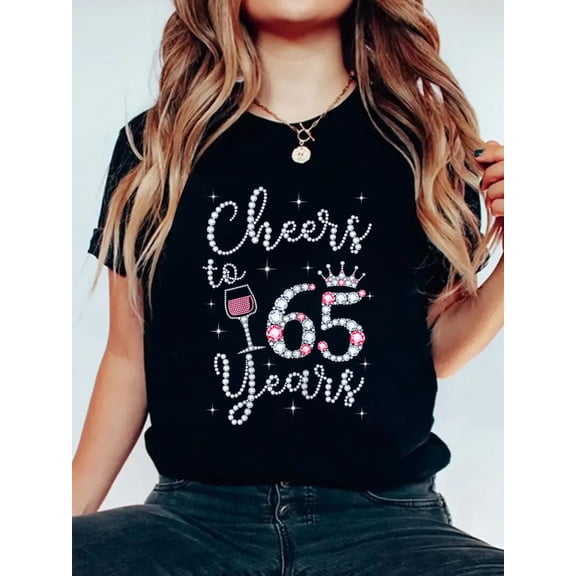 Cheers to 65 Years 1954 65Th Birthday Gift Tee for Women T-Shirt