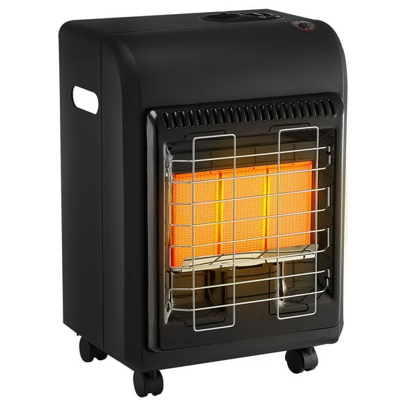 KFFKFF Portable Propane Heater, Adjustable 6000-18000 BTU with Three Temperature Settings & Safety Features, Efficient Heating for Spaces up to 450 Sq. Ft, Ideal for Camping, Garage, Patio