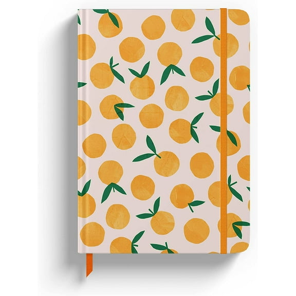Rileys & Co Dotted Journal Notebook 8 x 6 inches Hardcover Grid Paper Notebook Motivational Journal (Oranges)