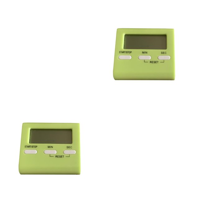 jesticaly Digital Kitchen Timer LCD Cooking Electronic Sleep Oven Boiled Eggs Alarm Clock Table Decor for Sports Game Green 2Set