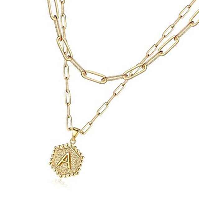 Qarigey Collar de doble capa para mujer, cadenas colgantes geométricas de aleación, collares de moda, decoración para novia, joyería para mujer para Ropa, zapatos y accesorios Miscelánea Qarigey AP012269-00