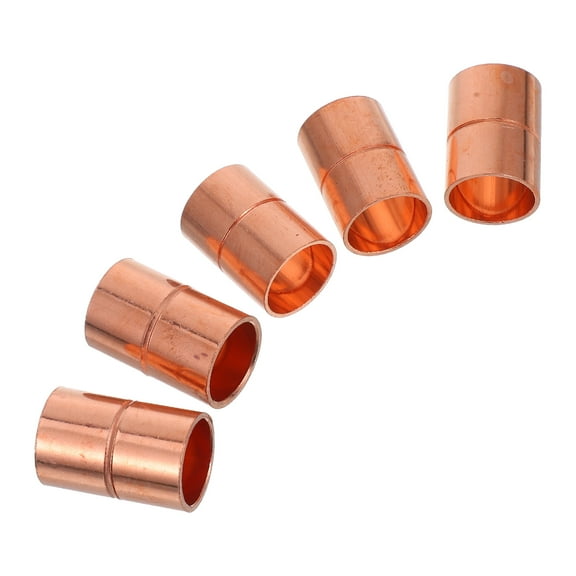 5pcs Copper Pipe Coupling Straight Fitting for Plumbing and HVAC Systems Rolled Tube Stop Easy to Install