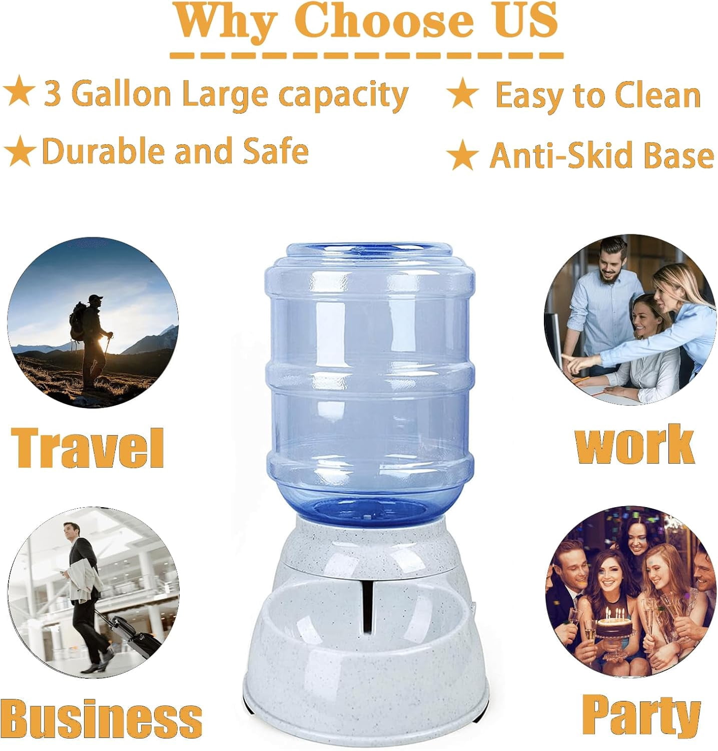Dog Water Bowl Dispenser,3 Gallon/ 11L Pet Water Dispenser Station for Large Dogs and Cats,Gravity Automatic Feeder,Large Size Dog Drinking Fountain