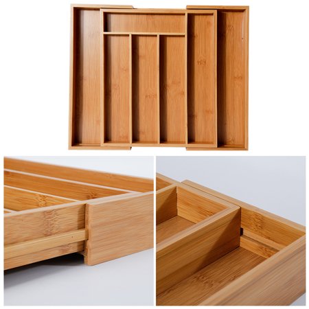 Expandable Cutlery Bamboo Drawer Organizer Cutlery Tray Kitchen