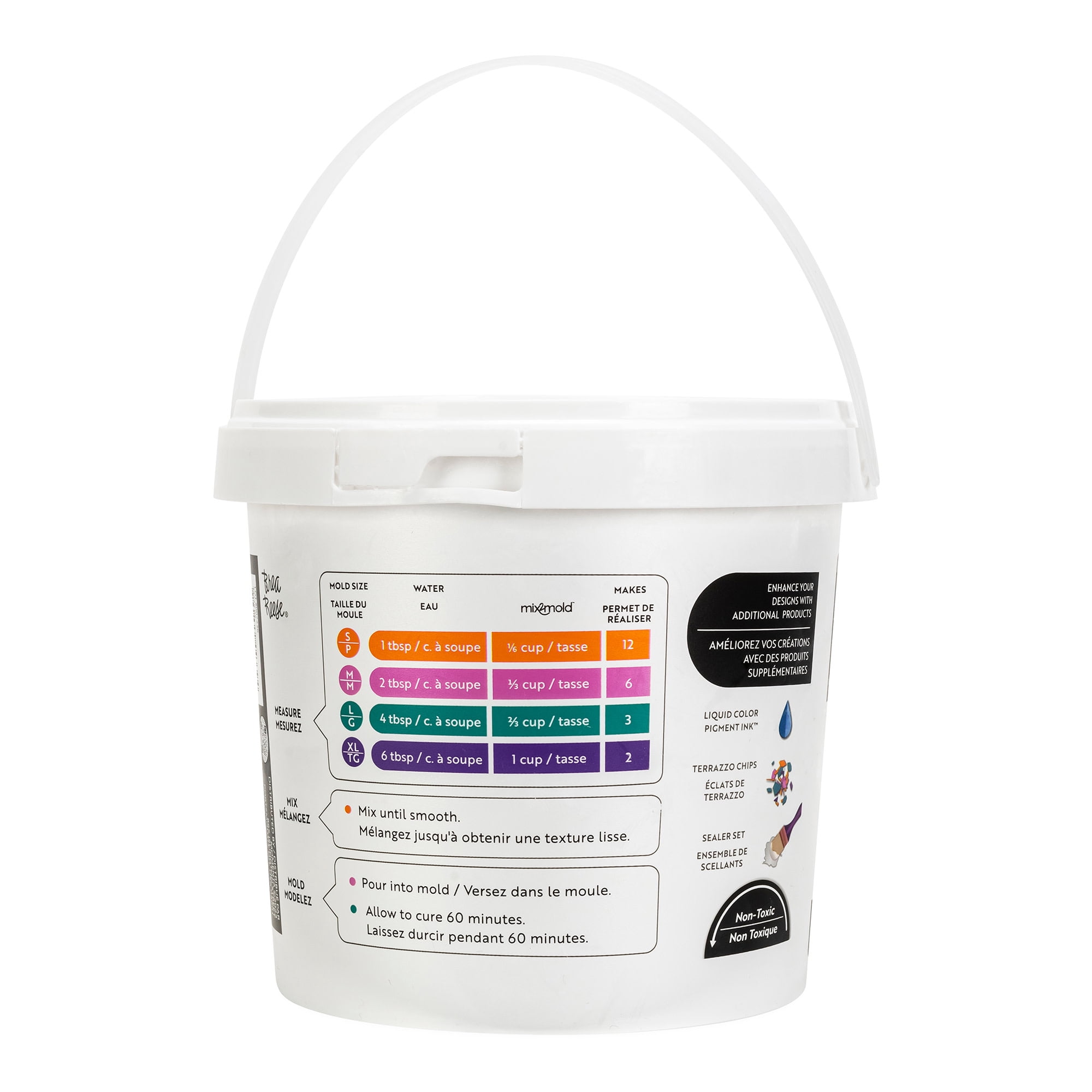 Brea Reese: Mix2Mold Ceramic Resin - White Powder 5.5lb Bucket - Non-Toxic, Smooth Matte Finish, No Heat Or Kiln, Just Add Water, Cures In 60 Min