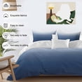 thumbnail image 3 of 3 Piece Navy Blue Ombre Duvet Cover Set Queen Size,Microfiber Comforter/Quilt Cover with Corner Ties and 2 Pillowcases,Modern Abstract Art Gradient Aesthetics All Season Bedding with Zipper Closure, 3 of 8