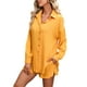 thumbnail image 2 of VISgogo, pantalones cortos para mujer, traje de ocio, estampado a la moda/color sólido, manga larga, camisa de un solo pecho, pantalones cortos con cintura elástica VISgogo moda, 2 of 9