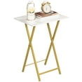 thumbnail image 6 of HOOBRO TV Tray, Set of 2, Folding TV Table, Stable Snack Table for Small Space, Portable Sofaside Table, Easy Assembly and Storage, Ideal for Snacks and Meals in Living Room, Gold and Marble DM25BZ01, 6 of 14