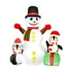 thumbnail image 1 of Muñeco de nieve inflable de Navidad con dos pingüinos lindos decoración inflable de Navidad resistente a la intemperie para jardín Patio exterior, 1 of 8
