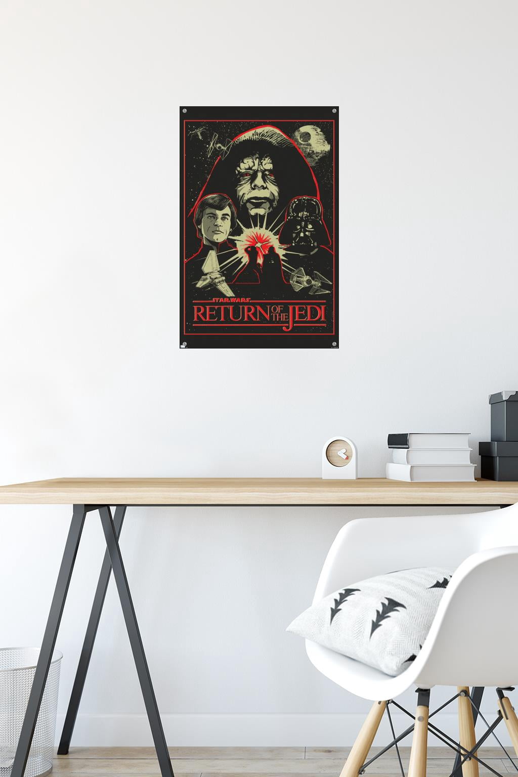 Star Wars: Return of the Jedi - Red Outline Illustration Wall Poster with Push Pins, 14.725" x 22.375"