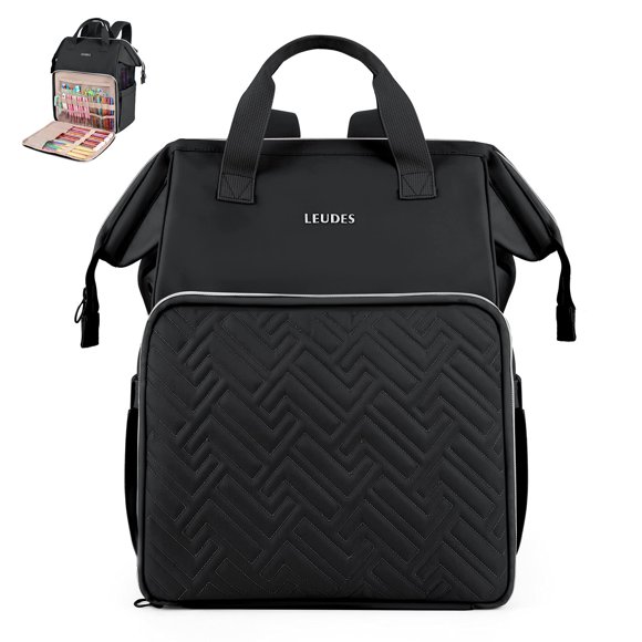 Mochila Leudes para guardar hilo, 32 x 21 x 40 cm, color negro