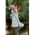 thumbnail image 2 of Tissot, James Jacques 23x32 Gold Ornate Wood Framed with Double Matting Museum Art Print Titled - The Bunch of Lilacs, 2 of 4