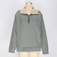 thumbnail image 3 of TKLPEHG Womens Half Zip up Fleece Sweatshirts Winter Warm Vintage Sweatshirts Long Sleeve Pullover Casual Comfy Fashion Clothes (Gray,S), 3 of 7