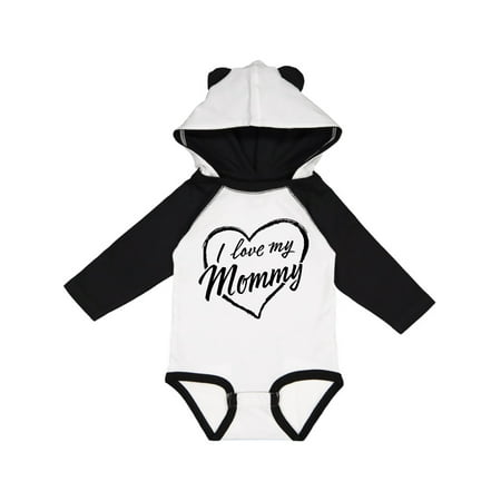 

Inktastic I Love My Mommy in Black Chalk Heart Gift Baby Boy or Baby Girl Long Sleeve Bodysuit