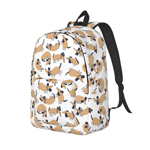 Fotbe Dachshund Dog Puppy Mochila de Lona con Estampado, Mochila Duradera, Mochila Versátil de Alta Calidad, Mochila Compacta Vintage-Small