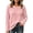 Pink, variant on Women’s Waffle Knit Long Sleeve Shirts, Crew Neck Pullover Sweater Tops, Casual Loose Fit Lightweight Knit Tops for Fall Winter Spring