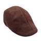 thumbnail image 1 of Boina de lino para hombre y mujer, gorra de lino para vendedor de periódicos, gorra de taxista, gorra de estilo británico con visera (café rojo), 1 of 4