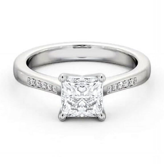 Vivid Jewel 1.9 Ct Princess Cut Diamond Rings - Diamond Engagement Wedding Ring for Women's - 14K White Gold Over - Proposal Delicate Rings for Gift - Anniversary Gift For Women's