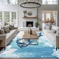 thumbnail image 4 of Area Rug 60×96in, Summer Marine Fish Flower Floor Carpet Living Room Rug, Blue Nautical Ocean Life Plant Non-Slip Welcome Mat Indoor Rugs for Bedroom Dining Room, 4 of 9