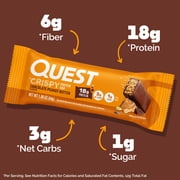 Quest Crispy Protein Bar, Chocolate Peanut Butter, 18g Protein, Gluten Free, 4 Count