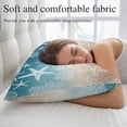 thumbnail image 5 of Teal Ombre Coastal Pillow Covers, Linen Long Throw Pillow Case, Sea Nautical Summer Beach Starfish Coral Holiday Pillow Protector Decorative Cushion Cover for Living Room/Bedroom 24" x 36", 5 of 8