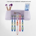 thumbnail image 4 of Soporte de plástico para cepillo de dientes y pasta de dientes, estante de almacenamiento para baño, montado en la pared, 4 of 12