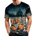 thumbnail image 2 of Halloween Shirts for Men Funny Pumpkin Ghost Print Graphic Halloween T Shirts Round Neck Short Sleeve Halloween Tee Tops, 2 of 5