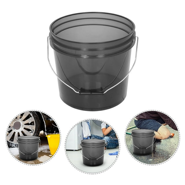 CTIRCHIU Bucket For Bathroom Thickened Black Rectangular Cleaning Bucket For Home Use 1Pcs