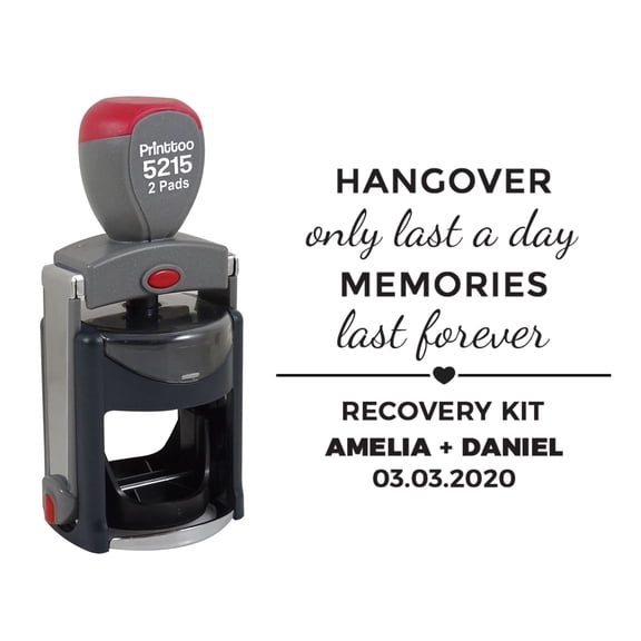 Printtoo Personalized Black Self Inking Wedding Favor Recovery Kit Heavy Duty Stamp Custom Rubber Stamper-45 mm