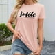 thumbnail image 2 of Camiseta informal de manga corta con cuello en V y estampado para mujer - Poliéster y spandex, transpirable, diseño floral - Top de moda para verano/otoño, 2 of 6