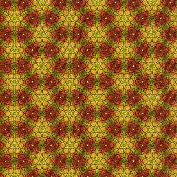Ahgly Company Indoor Square Patterned Orange Gold Area Rugs, 7' Square