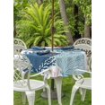 thumbnail image 2 of Outdoor Tablecloth with Umbrella Hole & Zipper, Blue Coral Coastal Round Tablecloth 60 Inch, Summer Beach Nautical Seaside Patio Table Cover Waterproof Table Cloth for Picnic/Party, 2 of 7