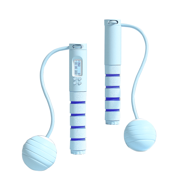 Cordless Jump Ropes,Best for Fitness and Weight Loss, Ropeless Jump Rope with Weighted Ball for Women, Men,blue,small ball
