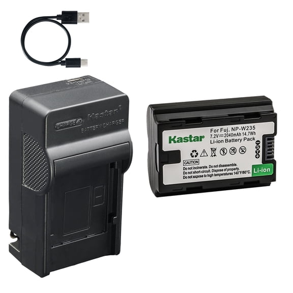 Kastar 1-Pack Battery and AC & USB-C Charger, Compatible with Fujifilm NP-W235 Battery, BC-W235 Charger, and Fujifilm X-T4, X-T5, X-H2, X-H2S, GFX 100S, GFX 50S II, X-S20 Cameras