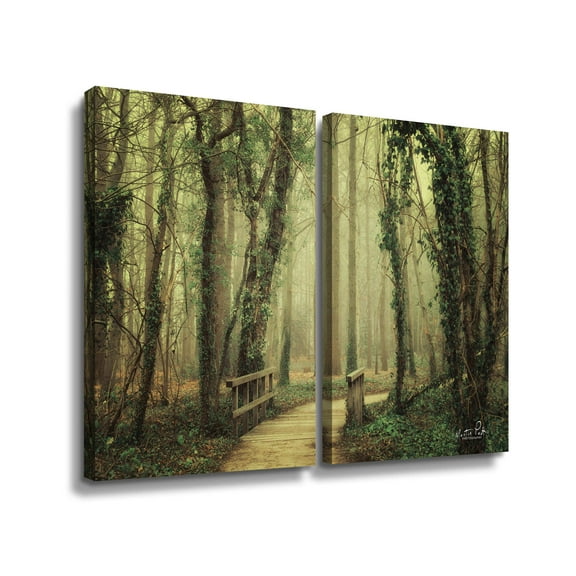 Artwall The Bridge, 2 Piece Gallery Wrapped Canvas Set by Martin Podt