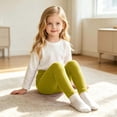 thumbnail image 7 of Hurxie Girls Ribbed Jersey Leggings Kids Warm Footless Tights Ruffles Knit Pants, 7 of 7