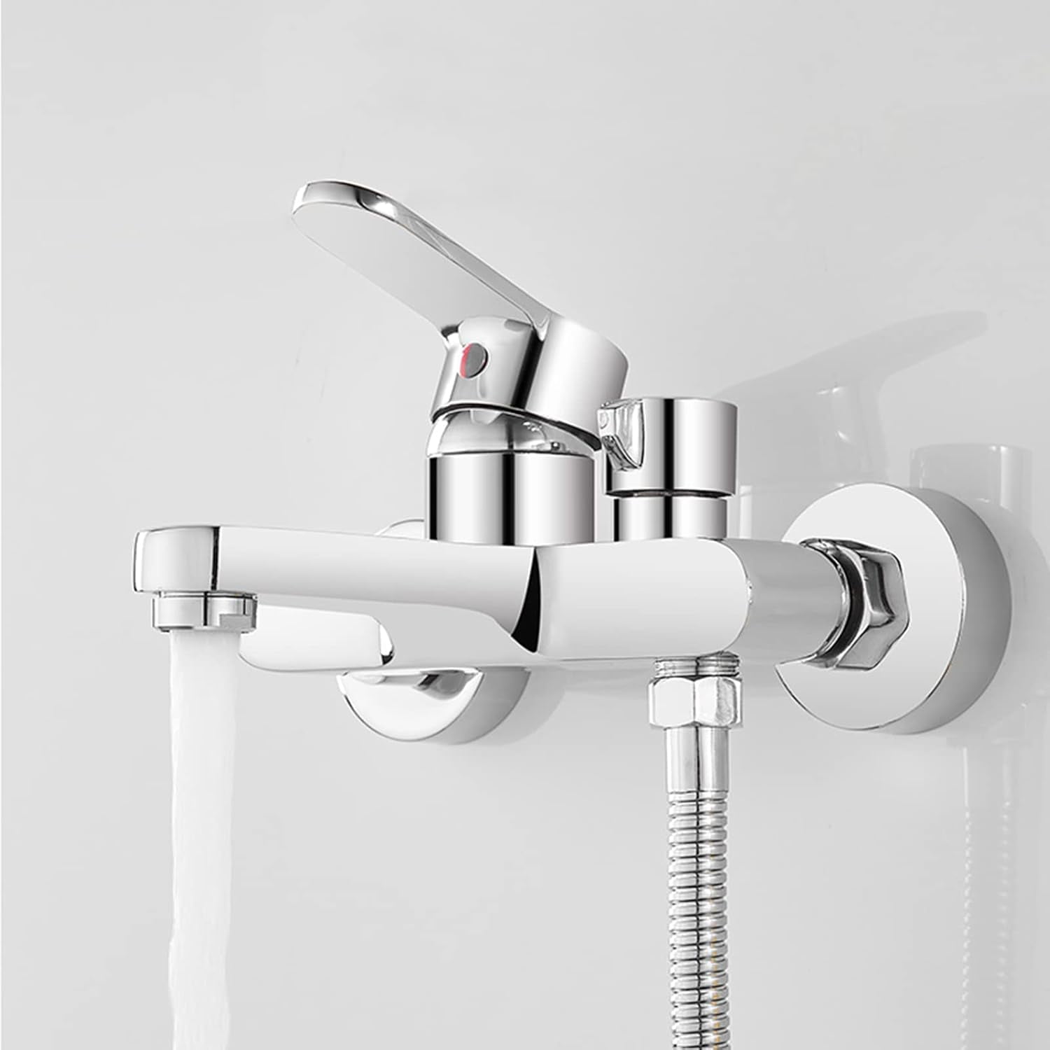 Bath Mixer Tap with Shower Attachment Bathtub Faucet Wall Mounted Shower Faucet Hot and Cold Water Brass 2 Holes Bathroom Faucet Chrome Plated-B