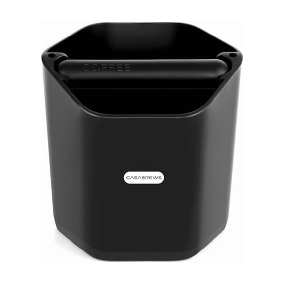 CASABREWS KB16CAS 5-Inch Espresso Knock Box, Shock Absorbing Coffee Grounds Container with Removable Knock Bar, Non-Slip Base.
