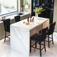 thumbnail image 2 of Recaceik Farmhouse Kitchen Island Stools Set of 2, Velvet Tufted Upholstered Counter 27.2'' Height Bar Stools with Back and Footrest, 2 of 5