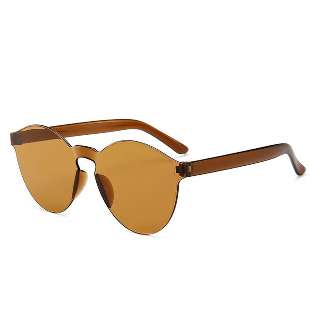 Gafas de sol de una sola pieza sin marco Gafas de sol de una sola pieza sin marco Color caramelo Gafas de sol para hombres y mujeres 8910