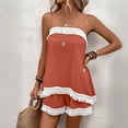 thumbnail image 4 of Pounoo Women's Two Piece Sets Spaghetti Strap Fringe Trim Cami Top and Shorts Bohemian Resort Lightweight Airy Relaxed Fit Vacation Outfits Gift, 4 of 9