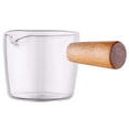 thumbnail image 2 of 4PCS Transparent Glass Creamer with Wooden Handle, Mini Coffee Milk Creamer Pitcher. 50Ml, 2 of 7
