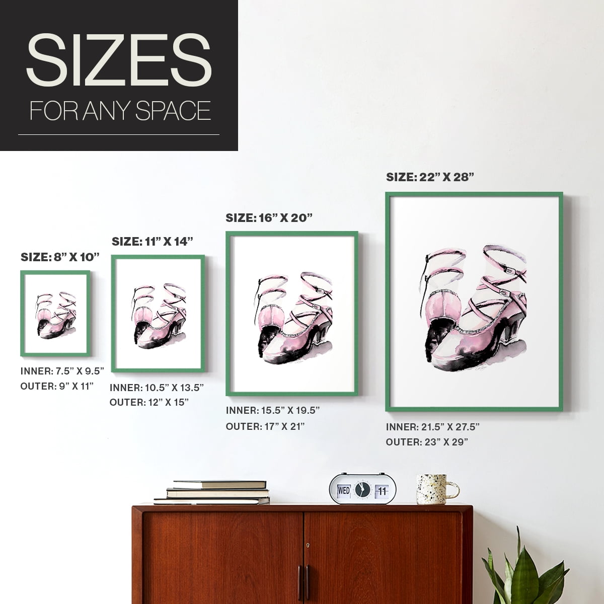 Strappy Platform in Paper Solid Wood 11 x 14 Framed Print