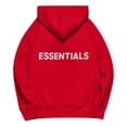 thumbnail image 3 of Pullover Hooded Sweatshirt with Front and Back Essentials Letter Print Casual Loose Fit Long Sleeve Design Red XL, 3 of 8
