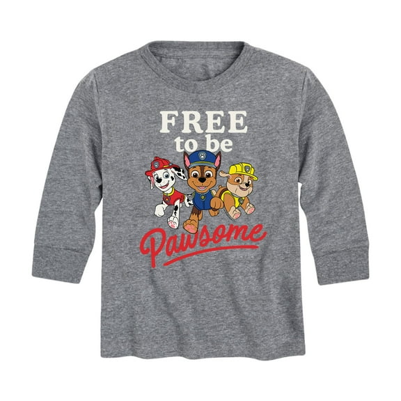 Paw Patrol - Free To Be Pawsome - Toddler And Youth Long Sleeve Graphic T-Shirt