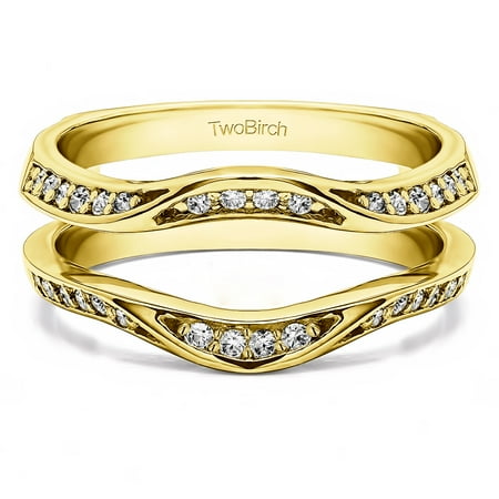 - White Sapphire in Sterling Silver Contour Ring Guard Enhancer (0.44ct)