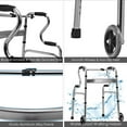 thumbnail image 4 of Giantex Aluminum Alloy Folding Walker, Stand-Assist Foldable Walker w/2 Wheels & Bi-Level Armrests, Height Adjustable Mobility Aid, Gray, 4 of 6